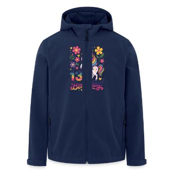13. Geburtstag Einhorn Blumen Design - Recycelte Männer Softshell-Jacke von Stanley/Stella - Navy - Vorne - AI Model Male 185 light (185cm)