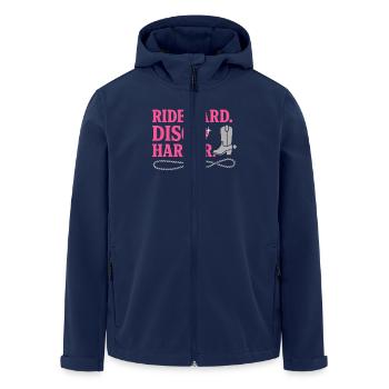 Disco Western Junggesellinnenabschied - Recycelte Männer Softshell-Jacke von Stanley/Stella - Navy - Vorne - AI Model Male 185 light (185cm)