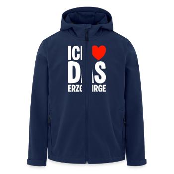 Ich liebe das Erzgebirge - Recycelte Männer Softshell-Jacke von Stanley/Stella - Navy - Vorne - AI Model Male 185 light (185cm)