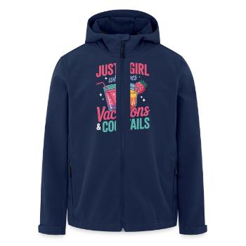 Just a Girl who loves Vacations and Cocktails - Men’s Recycled Softshell Jacket by Stanley/Stella - navy - Front - AI Model Male 185 light (185cm)