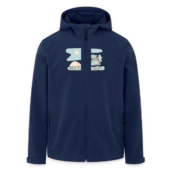 My Time Is Now - Retro Camping Adventure Design My - Men’s Recycled Softshell Jacket by Stanley/Stella - navy - Front - AI Model Male 185 light (185cm)