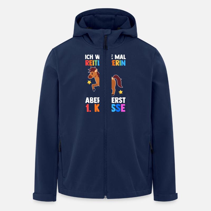 Reiten Pferde Erste Klasse Einschulung Schulkind - Recycelte Männer Softshell-Jacke von Stanley/Stella - Navy