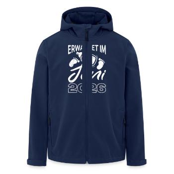 Werdende Mutter ERWARTET IM JUNI 2026 Lustig - Recycelte Männer Softshell-Jacke von Stanley/Stella - Navy - Vorne - AI Model Male 185 light (185cm)