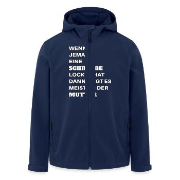 Wenn jemand eine Schraube locker hat Mutter Spruch - Recycelte Männer Softshell-Jacke von Stanley/Stella - Navy - Vorne - AI Model Male 185 light (185cm)