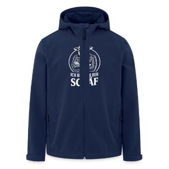 I'm Here The Sheep Funny Cool Sheep Design - Men’s Recycled Softshell Jacket by Stanley/Stella - navy - Front - AI Model Male 185 light (185cm)