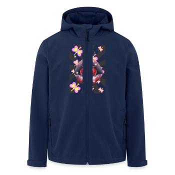 Sommer Erdbeer Liebe Kussmund Retro 60er - Recycelte Männer Softshell-Jacke von Stanley/Stella - Navy - Vorne - AI Model Male 185 light (185cm)