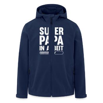 Bald Vater SUPER PAPA IN ARBEIT Lustiges - Recycelte Männer Softshell-Jacke von Stanley/Stella - Navy - Vorne - AI Model Male 185 light (185cm)