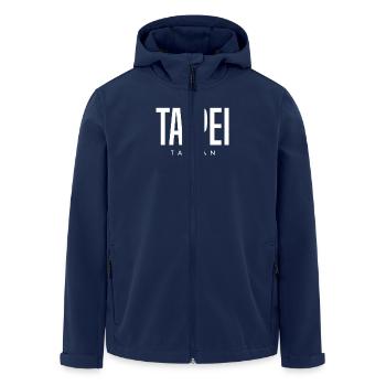 Taipei, Taiwan - Men’s Recycled Softshell Jacket by Stanley/Stella - navy - Front - AI Model Male 185 light (185cm)