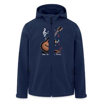 KUNST IN JEDER NOTE - Recycelte Männer Softshell-Jacke von Stanley/Stella - Navy - Vorne - AI Model Male 185 light (185cm)