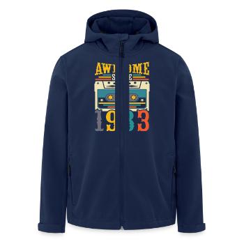 Awesome Since 1983 – Retro 42nd Birthday Gift - Men’s Recycled Softshell Jacket by Stanley/Stella - navy - Front - AI Model Male 185 light (185cm)