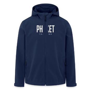 Phuket, Thaïlande - Veste softshell homme en polyester recyclé Stanley/Stella - marine - Devant - AI Model Male 185 light (185cm)