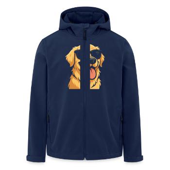 Chien cool avec des lunettes de soleil illustration - Veste softshell homme en polyester recyclé Stanley/Stella - marine - Devant - AI Model Male 185 light (185cm)
