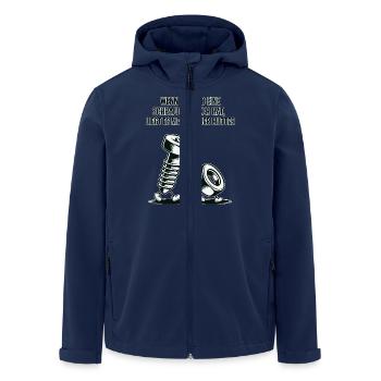 Wenn jemand eine Schraube locker hat Mutter Spruch - Recycelte Männer Softshell-Jacke von Stanley/Stella - Navy - Vorne - AI Model Male 185 light (185cm)