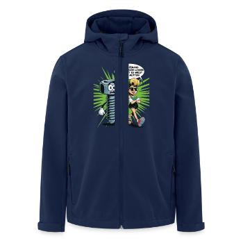 Wenn jemand eine Schraube locker hat Mutter Spruch - Recycelte Männer Softshell-Jacke von Stanley/Stella - Navy - Vorne - AI Model Male 185 light (185cm)