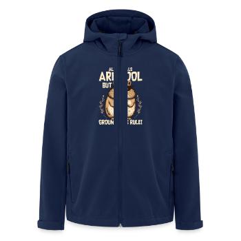 All Animals Are Cool But Groundhogs Rule! - Men’s Recycled Softshell Jacket by Stanley/Stella - navy - Front - AI Model Male 185 light (185cm)