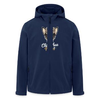 Chihuahua Mom Lustige Illustration Mit Brille Und - Recycelte Männer Softshell-Jacke von Stanley/Stella - Navy - Vorne - AI Model Male 185 light (185cm)