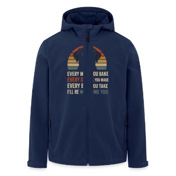 Lustiger Labrador Spruch Über Dein Essen - Recycelte Männer Softshell-Jacke von Stanley/Stella - Navy - Vorne - AI Model Male 185 light (185cm)