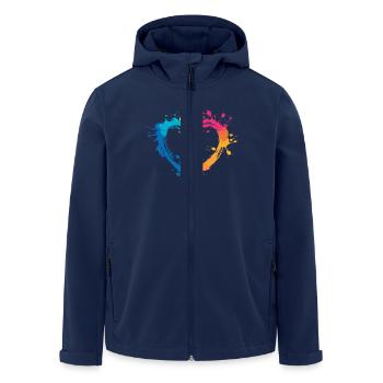 Buntes Herz Aus Farbklecksen Für Kreative Köpfe - Recycelte Männer Softshell-Jacke von Stanley/Stella - Navy - Vorne - AI Model Male 185 light (185cm)