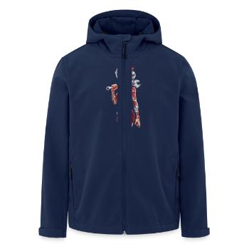 Starke Mechanikerin Mit Tattoos Und - Recycelte Männer Softshell-Jacke von Stanley/Stella - Navy - Vorne - AI Model Male 185 light (185cm)