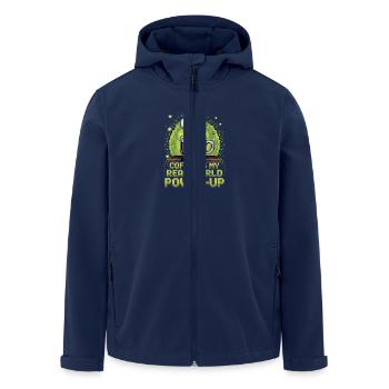 Coffee is my Real-World Power-Up – Gamer & Kaffee - Men’s Recycled Softshell Jacket by Stanley/Stella - navy - Front - AI Model Male 185 light (185cm)