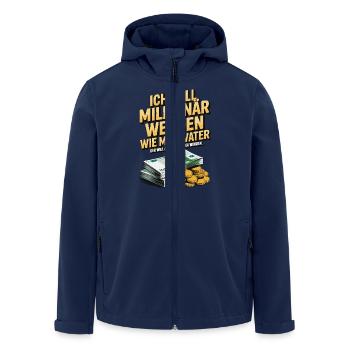 Ich will Millionär werden wie mein Vater – Humor - Recycelte Männer Softshell-Jacke von Stanley/Stella - Navy - Vorne - AI Model Male 185 light (185cm)