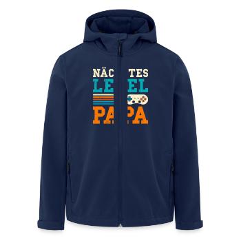 Gamer Papa NÄCHSTES LEVEL PAPA Lustiges - Recycelte Männer Softshell-Jacke von Stanley/Stella - Navy - Vorne - AI Model Male 185 light (185cm)