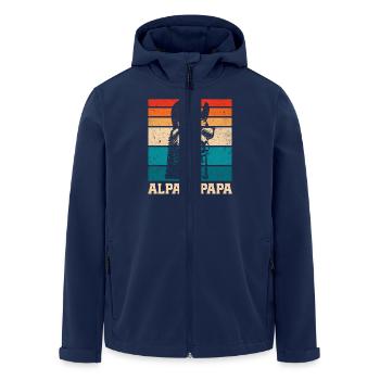 Werdender Vater ALPAKAPAPA Retro Lustig - Recycelte Männer Softshell-Jacke von Stanley/Stella - Navy - Vorne - AI Model Male 185 light (185cm)
