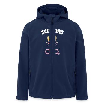 Schere Stein Papier Gruppe Schulspiel Schere Figur - Recycelte Männer Softshell-Jacke von Stanley/Stella - Navy - Vorne - AI Model Male 185 light (185cm)