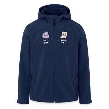 Schere Stein Papier Kawaii Spielfiguren - Recycelte Männer Softshell-Jacke von Stanley/Stella - Navy - Vorne - AI Model Male 185 light (185cm)