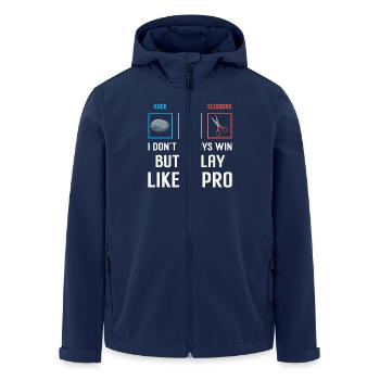 Schere Stein Papier Professioneller Gewinner - Recycelte Männer Softshell-Jacke von Stanley/Stella - Navy - Vorne - AI Model Male 185 light (185cm)