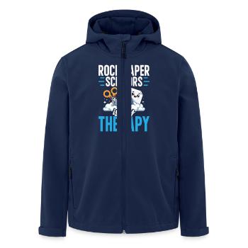 Rock Paper Scissors est ma thérapie - Veste softshell homme en polyester recyclé Stanley/Stella - marine - Devant - AI Model Male 185 light (185cm)