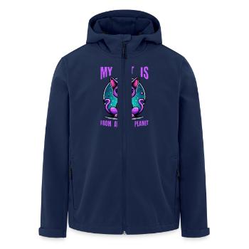 Cat Astronaut Cat Lover - Men’s Recycled Softshell Jacket by Stanley/Stella - navy - Front - AI Model Male 185 light (185cm)