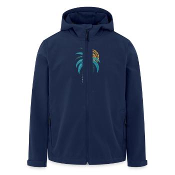 Tropical palm trees with mandala sun for summer and - Men’s Recycled Softshell Jacket by Stanley/Stella - navy - Front - AI Model Male 185 light (185cm)