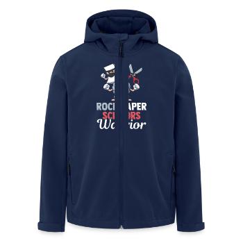 Schere Stein Papier Kawaii Kindheitsspiel - Recycelte Männer Softshell-Jacke von Stanley/Stella - Navy - Vorne - AI Model Male 185 light (185cm)