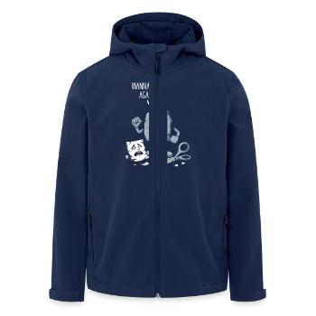 Schere Stein Papier Kindheitsspiele Schulhof - Recycelte Männer Softshell-Jacke von Stanley/Stella - Navy - Vorne - AI Model Male 185 light (185cm)