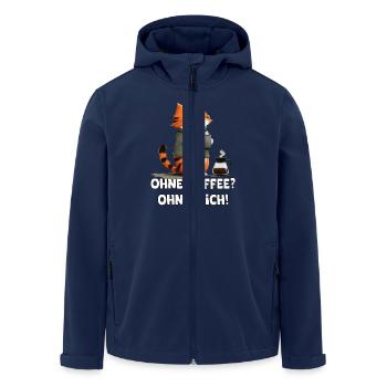 Ohne Kaffee ohne Mich lustige Katze - Recycelte Männer Softshell-Jacke von Stanley/Stella - Navy - Vorne - AI Model Male 185 light (185cm)