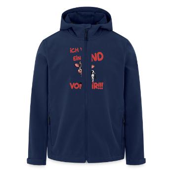I Want A Cow Of You Griller Humor - Men’s Recycled Softshell Jacket by Stanley/Stella - navy - Front - AI Model Male 185 light (185cm)