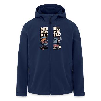 Mein Grill Mein Smoker Mein Steak BBQ Meister - Recycelte Männer Softshell-Jacke von Stanley/Stella - Navy - Vorne - AI Model Male 185 light (185cm)
