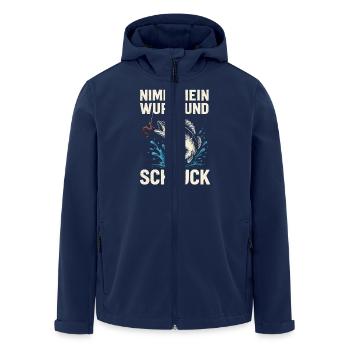 Take My Worm – Cheeky Fishing Motif - Men’s Recycled Softshell Jacket by Stanley/Stella - navy - Front - AI Model Male 185 light (185cm)