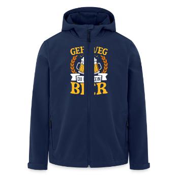 Malle GEH WEG DU BIST KEIN BIER Lustig - Recycelte Männer Softshell-Jacke von Stanley/Stella - Navy - Vorne - AI Model Male 185 light (185cm)