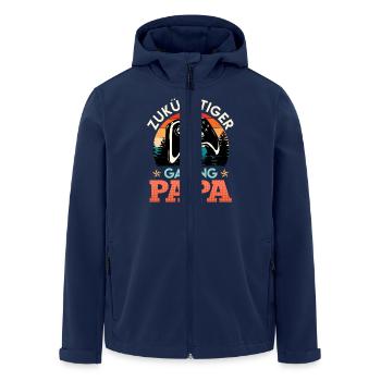Bald Papa ZUKÜNFTIGER GAMER PAPA LUSTIG - Recycelte Männer Softshell-Jacke von Stanley/Stella - Navy - Vorne - AI Model Male 185 light (185cm)