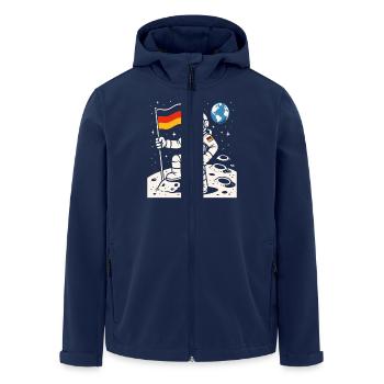 Adventurous astronaut with German flag - Men’s Recycled Softshell Jacket by Stanley/Stella - navy - Front - AI Model Male 185 light (185cm)