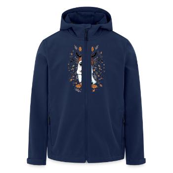 Mignon fantôme buvant du café citrouille - Veste softshell homme en polyester recyclé Stanley/Stella - marine - Devant - AI Model Male 185 light (185cm)