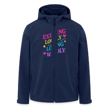 Queer Pride Queer Joy Homologation LGBTQ+ Trans - Veste softshell homme en polyester recyclé Stanley/Stella - marine - Devant - AI Model Male 185 light (185cm)