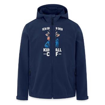 Cowshed - Vache de dessin animé cool - Veste softshell homme en polyester recyclé Stanley/Stella - marine - Devant - AI Model Male 185 light (185cm)
