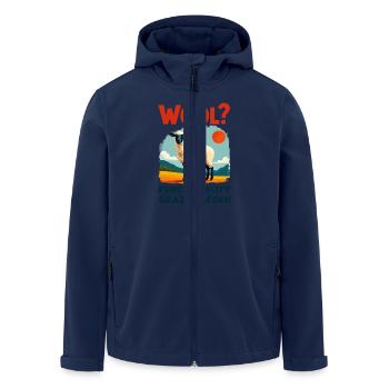 Wool? Functionality Willow? Form - Sheep - Men’s Recycled Softshell Jacket by Stanley/Stella - navy - Front - AI Model Male 185 light (185cm)