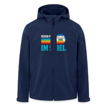 Zocker Papa NEUER PAPA IM SPIEL Retro Lustig - Recycelte Männer Softshell-Jacke von Stanley/Stella - Navy - Vorne - AI Model Male 185 light (185cm)