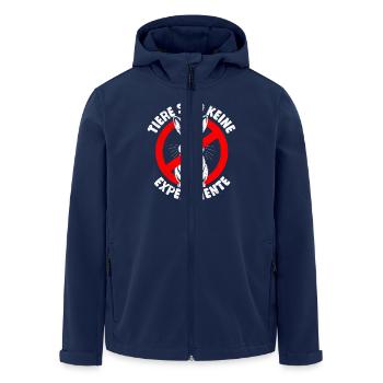 Tierschutz ANIMALS ARE NOT EXPERIMENTS Lustig - Recycelte Männer Softshell-Jacke von Stanley/Stella - Navy - Vorne - AI Model Male 185 light (185cm)