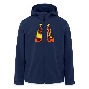 Malle SCHON VERGEBEN Lustiges - Recycelte Männer Softshell-Jacke von Stanley/Stella - Navy - Vorne - AI Model Male 185 light (185cm)