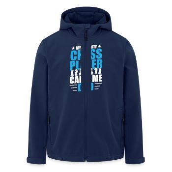 Chess Father Chess Player Dad Kids Son - Men’s Recycled Softshell Jacket by Stanley/Stella - navy - Front - AI Model Male 185 light (185cm)